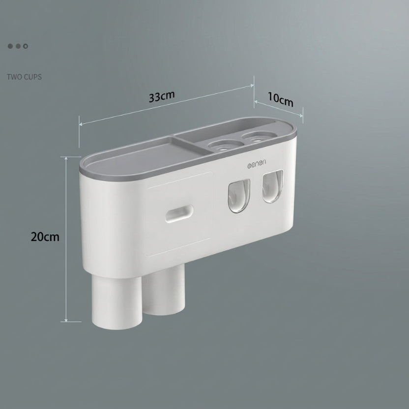 Magnetic Toothbrush Holder & Toothpaste Dispenser Set | Wall Mounted, Waterproof