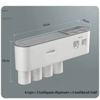 Magnetic Toothbrush Holder & Toothpaste Dispenser Set | Wall Mounted, Waterproof