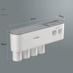 Magnetic Toothbrush Holder & Toothpaste Dispenser Set | Wall Mounted, Waterproof