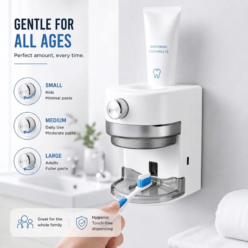 Automatic Toothpaste Dispenser | Wall Mounted, USB Rechargeable, Adjustable Volume