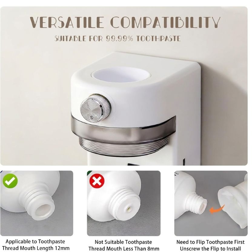 Automatic Toothpaste Dispenser | Wall Mounted, USB Rechargeable, Adjustable Volume