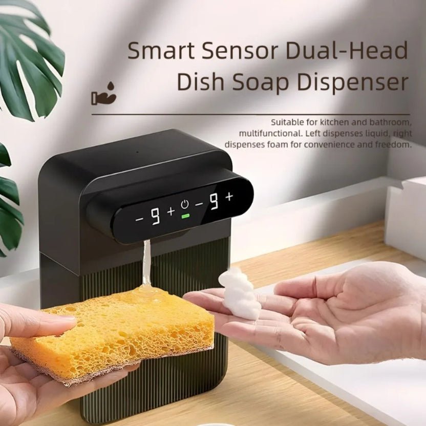 Dual-Head Soap Dispenser 400ml | 9-Speed Adjustable, 3-Month Battery Life - ★ FoamFlow Shop ★