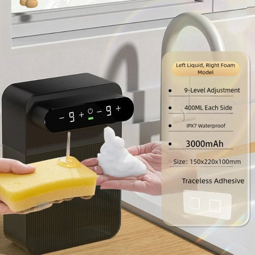 Dual-Head Soap Dispenser 400ml | 9-Speed Adjustable, 3-Month Battery Life - ★ FoamFlow Shop ★